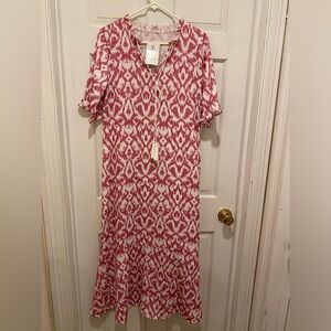 Red and White Maternity Dress Summer